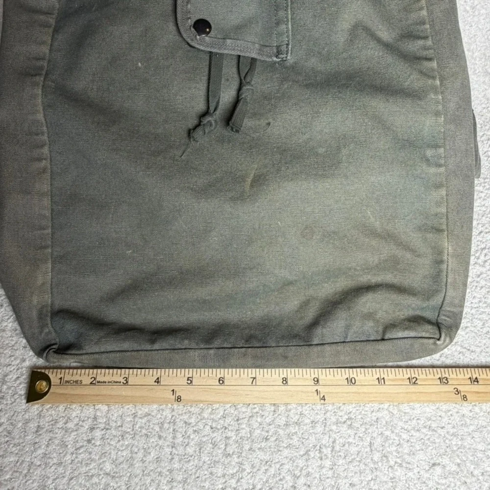 Vintage 1973 US Military Kit Bag Flyers Olive Drab Canvas Duffel 1970s Surplus